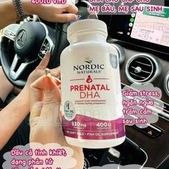 Viên uống Prenatal DHA Nordic 90 viên - Bổ sung Omega-3 cho bà bầu và trẻ sơ sinh, hỗ trợ phát triển trí não và giảm căng thẳng.