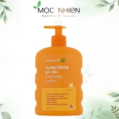 Kem Chống Nắng Woolworths SPF 50+ Chống Nước & Mồ Hôi 4 Giờ, Dưỡng Ẩm Da, Không Nhớt, Phù Hợp Mọi Loại Da 500ml