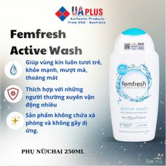 Femfresh Active Wash 250ml - Dung dịch vệ sinh phụ nữ nhập khẩu chính ngạch, an toàn và phù hợp cho hoạt động năng động