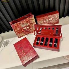 Set 5 Son Môi Dior Rouge Dior Lipstick Velvet - Màu 999 Đỏ Tươi, 720 Hồng Khô, 217 Hồng San Hô, 228 Đỏ Nâu, 188 Cam Đất Chính Hãng