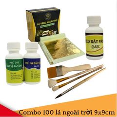 Combo 100 Lá Vàng Ngoài Trời 9x9cm - Phụ Kiện Dát Vàng Bền Đẹp Chống Thời Tiết Cho Nội Thất Và Ngoại Thất
