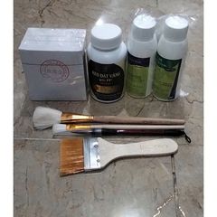 Bộ Combo 500 Lá Vàng MGJ Cao Cấp - Phụ Kiện Dát Vàng Đầy Đủ Cho Mọi Chất Liệu, Kèm Keo và Chổi Vẽ Ứng Dụng