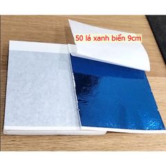 Gói 50 Lá Vàng Xanh Nước Biển (9x9cm) - Chuyên Dát Vàng Trang Trí Đồ Nội Thất Sang Trọng, Đẳng Cấp