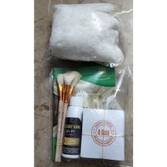 Bộ Combo Dát Vàng Gốc PU Siêu Rẻ - 500 Lá Vàng A Gold, 100ml Keo, Chổi & Bông Chà Vàng - Dụng Cụ Nghệ Thuật Tiện Lợi