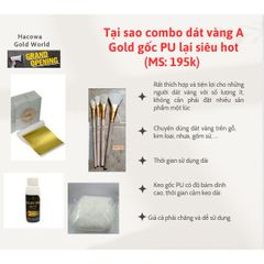 Bộ Combo Dát Vàng Gốc PU Siêu Rẻ - 500 Lá Vàng A Gold, 100ml Keo, Chổi & Bông Chà Vàng - Dụng Cụ Nghệ Thuật Tiện Lợi