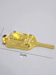 Quạt Cầm Tay Ông Địa Mạ Vàng - Pháp Khí Hút Tài Lộc và May Mắn - Kiểu Dáng Nhỏ 5cm và Lớn 7cm cho Tượng Thần Tài