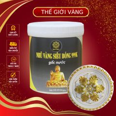 Nhũ Vàng Siêu Bóng 999K Gốc Nước 1KG - An Toàn Không Mùi, Độ Bền Cao, Phù Hợp Vẽ Nhiều Vật Liệu, Hỗ Trợ Sơn Tượng Phật