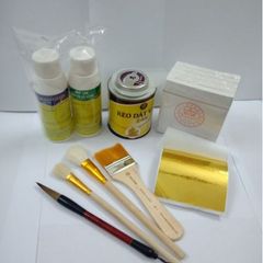 Combo Dát Vàng 24K Đế Vương - Bộ Công Cụ Dát Vàng Đồ Đồng, Gỗ, Gốm Sứ Siêu Bóng, Kèm Keo và Phụ Kiện Chất Lượng Cao