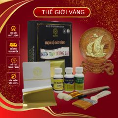Combo Dát Vàng 24K - Bao Gồm Keo Dán Vàng, Lá Vàng, Chổi và Bút, Phù Hợp Với Kim Loại, Gỗ, Đá, Thủy Tinh - Dụng Cụ Thủ Công Nghệ Cao