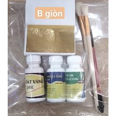 Combo Dát Vàng 24K - Bao Gồm Keo Dán Vàng, Lá Vàng, Chổi và Bút, Phù Hợp Với Kim Loại, Gỗ, Đá, Thủy Tinh - Dụng Cụ Thủ Công Nghệ Cao