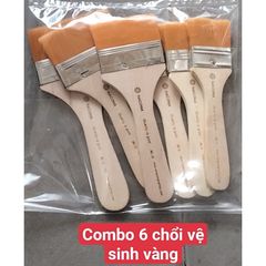 Combo 6 Chổi Dặm Vàng Silicon Mềm Mịn - Dụng Cụ Vệ Sinh và Quét Sơn, Kem Bánh Chất Lượng Cao