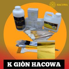 Bộ công cụ dát vàng 6 món cho người khởi nghiệp - Gồm quỳ vàng, keo, bút vẽ và chổi dọn dẹp tiện dụng