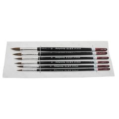 Bộ bút vẽ lông sói đầu nhọn 6 cây - Dụng cụ vẽ dát vàng, vẽ tranh, tạo họa tiết hoa văn cho đồ thờ và nội thất