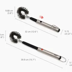 Bàn Chải Vệ Sinh Vỉ Nướng BBQ Joseph Joseph 2000006 Thiết Kế Thu Gọn Có Tay Cầm Bằng Thép Không Gỉ - Dụng Cụ Nhà Bếp Tiện Lợi