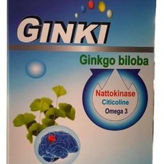 Viên Uống GINKI Ginkgo Biloba - Hỗ Trợ Hoạt Huyết Dưỡng Não, Cải Thiện Tuần Hoàn, Giảm Đau Đầu (Hộp 60 Viên)
