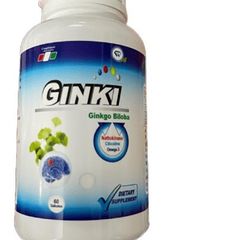 Viên Uống GINKI Ginkgo Biloba - Hỗ Trợ Hoạt Huyết Dưỡng Não, Cải Thiện Tuần Hoàn, Giảm Đau Đầu (Hộp 60 Viên)
