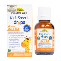 Vitamin D3K2 Kids Smart Drops 11ml - Dạng Nhỏ Giọt Bổ Sung Vitamin D và K cho Trẻ Sơ Sinh từ Nature's Way Úc