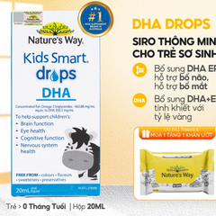 DHA Nhỏ Giọt Kids Smart Drops 20ml - Bổ Sung DHA Cho Trẻ Nhỏ - Dễ Dùng, Pha Sữa, Cháo - Thương Hiệu Nature’s Way Úc