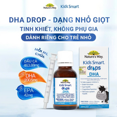 DHA Nhỏ Giọt Kids Smart Drops 20ml - Bổ Sung DHA Cho Trẻ Nhỏ - Dễ Dùng, Pha Sữa, Cháo - Thương Hiệu Nature’s Way Úc