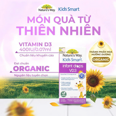 Giọt Vitamin D3 Trẻ Em Kids Smart Nature’s Way 13ml - Giải pháp bổ sung cho trẻ sơ sinh và trẻ nhỏ dễ sử dụng hàng ngày