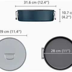 Nồi Thấp Joseph Joseph 45046 28cm - Nồi Inox Chống Dính Nắp Kính, Dùng Được Cho Tất Cả Các Loại Bếp, Tiết Kiệm Không Gian