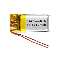 Pin Lipo Polymer 401020 3.7V 50mAh với mạch bảo vệ, phù hợp cho thiết bị điện tử - Sạc nhanh và an toàn