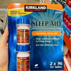 Viên uống hỗ trợ giấc ngủ Kirkland Sleep Aid 25mg - 192 viên giúp ngủ ngon, giảm mất ngủ, không gây lệ thuộc