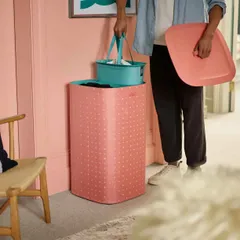 Giỏ đựng quần áo thông minh 2 ngăn Joseph Joseph Tota 60L màu cam chấm bi - Giúp phân loại và mang theo dễ dàng