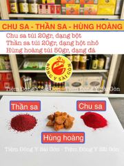 Bộ Phong Thủy Chu Sa, Thần Sa, Hùng Hoàng - Tinh Chất Thờ Cúng Giúp Tăng Tài Lộc, An Khí Trong Nhà 50g