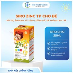 Siro Bổ Sung Kẽm, Lysin, Vitamin C Zinc TP 100ml - Hỗ Trợ Ăn Ngon, Tăng Đề Kháng, Phát Triển Sức Khỏe Trẻ Em và Người Lớn