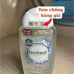 Femfresh 0% Sensitive Wash - Dung Dịch Vệ Sinh Phụ Nữ Da Nhạy Cảm 250ml - Dịu Nhẹ, Không Hương Liệu, Cho Cảm Giác Tươi Mát 24h