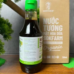 Nước Tương Mật Hoa Dừa Hữu Cơ Sokfarm Ít Muối - 60ml, 200ml, 500ml - Gia Vị Chay Không Đậu Nành, Hấp Dẫn Và Tự Nhiên