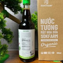 Nước Tương Mật Hoa Dừa Organic Sokfarm Ít Muối 500ml - Hương Vị Tự Nhiên, Không Đậu Nành, Gia Vị Hữu Cơ Cho Món Ăn Thêm Ngon