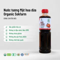 Nước Tương Mật Hoa Dừa Organic Sokfarm (500ml, 1 lít) - Ít Muối, Không Đậu Nành, Hữu Cơ, Thơm Ngon, Chăm Sóc Sức Khỏe