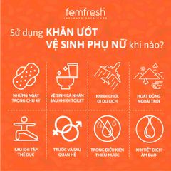 Khăn ướt Femfresh Vệ Sinh Vùng Kín Hằng Ngày - Sạch Khô, Kháng Khuẩn, An Toàn (25 Tờ hoặc 10 Tờ)