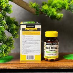Viên uống Mason Natural Milk Thistle 500mg - Hỗ trợ thải độc gan và bảo vệ chức năng gan (60 viên)