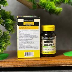 Viên uống bổ não Mason Natural Ginkgo Biloba 60 viên - Hỗ trợ cải thiện trí nhớ và tăng cường tuần hoàn máu não từ Mỹ
