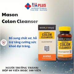 Viên Uống Thải Độc Đại Tràng Mason Colon Herbal Cleanser - Hỗ Trợ Tiêu Hóa, Bổ Sung Chất Xơ (60/100 Viên)