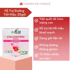 Gói Uống Cranberry Arkopharma Cys-Control 20 Gói | Hỗ Trợ Sức Khỏe Đường Tiết Niệu, Không Đường, Tiện Lợi Từ Pháp