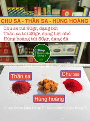 Bộ Vật Phẩm Phong Thủy Hùng Hoàng - Chu Sa, Thần Sa (20g/20g/50g) - Tăng Cường Tài Lộc, Sức Khỏe, May Mắn