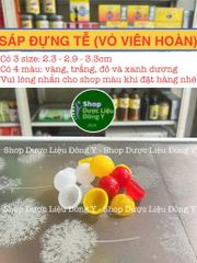 Vỏ Viên Hoàn Nhựa Đông Y - Hộp Đựng Viên Tễ Chất Liệu An Toàn 1kg, Đường Kính 2.3-3.3cm, 4 Màu Cho Chọn Lựa