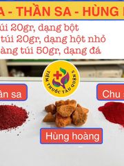 Hùng Hoàng và Thần Sa Chu Sa - Bộ Vật Phẩm Phong Thủy Tạo May Mắn, Bảo Vệ Gia Đình, 90g Tự Nhiên Việt Nam