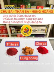 Hùng Hoàng và Thần Sa Chu Sa - Bộ Vật Phẩm Phong Thủy Tạo May Mắn, Bảo Vệ Gia Đình, 90g Tự Nhiên Việt Nam