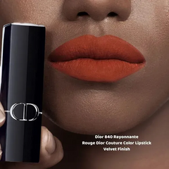 Son Lì Dior Rouge Dior Couture Velvet Finish 840 Rayonnante - Màu Đỏ Cam Đất Chính Hãng, Sang Trọng và Độ Bám Màu Hoàn Hảo
