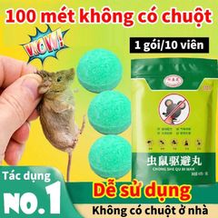 Băng Phiến Đuổi Chuột Hiệu Quả (1 Gói 10 Viên) - An Toàn, Từ Thiên Nhiên, Giải Pháp Đuổi Chuột Trong Nhà, Không Độc Hại