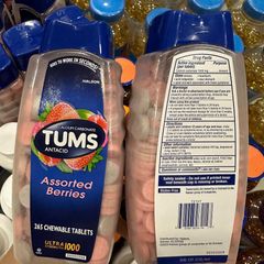 Tums Berries 265 viên - Viên uống hỗ trợ tiêu hóa chống ợ nóng, vị trái cây dễ uống, bổ sung canxi hiệu quả