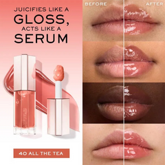 Son Kem Lancôme Lip Idôle JuicyTreat Lip Oil Gloss 37 Red-Y Or Not - Son Dưỡng Môi Đỏ Cherry Chính Hãng, Chất Son Mềm Mịn, Dưỡng Ẩm Tuyệt Vời