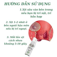 Xịt Bôi Giảm Đau Trĩ Nội Ngoại Tổng Hợp - Hỗ Trợ Chữa Ngứa, Đau Rát Hậu Môn, Cảm Giác Thoải Mái Hàng Ngày, Dung Tích 30ml