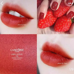 Son Lancome L'Absolu Rouge Drama Matte 196 Orange Sanguine - Son Môi Cao Cấp Siêu Lì Đẹp Tự Nhiên, Bền Màu, Phong Cách Thời Thượng