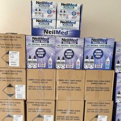 Bộ Bình Nước Rửa Mũi NEILMED SINUS RINSE - 2 Bình Squeeze 240ml, 1 Chai NasalMist 75ml, 250 Gói Muối An Toàn, Vệ Sinh Mũi Hàng Ngày
